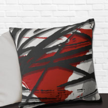 Red Black Gray Abstrakt Watercolor