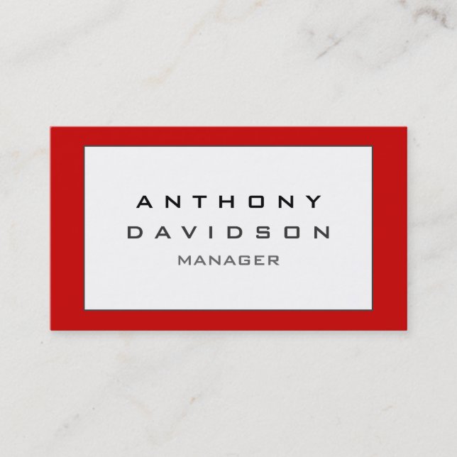 Red Black Gray Border Pattern Business Card Visitenkarte