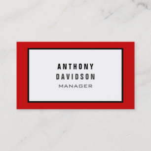 Red Black Gray Border Pattern Business Card Visitenkarte
