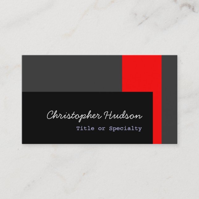 Red Black Gray Consultant Business Card Visitenkarte (Vorderseite)