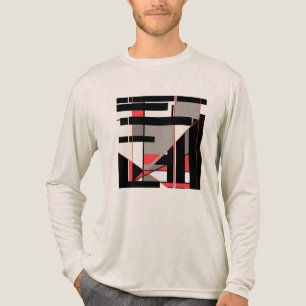 Red Black Gray Geometric MCM-artiges Design Tri-Blend Shirt