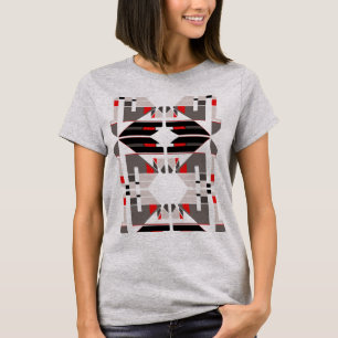 Red Black Gray Symmetrie Südwest Art inspiriert T-Shirt
