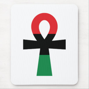 Red, Black & Green Ankh Mousepad