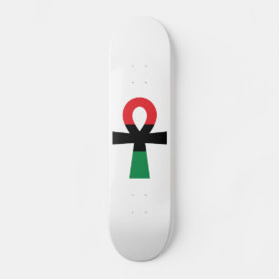 Red, Black & Green Ankh Skateboard