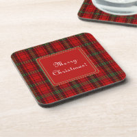 Red Black Green Cosy Plaid Frohe Weihnachten