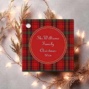 Red Black Green - Cosy Plaid Geschenkanhänger