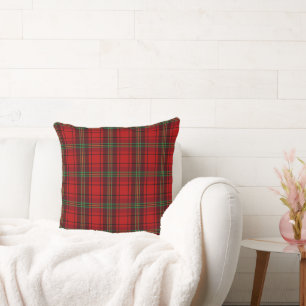 Red Black Green Cosy Plaid Kissen