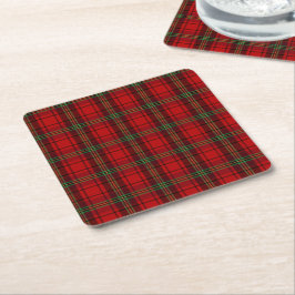 Red Black Green Cosy Plaid Rechteckiger Pappuntersetzer