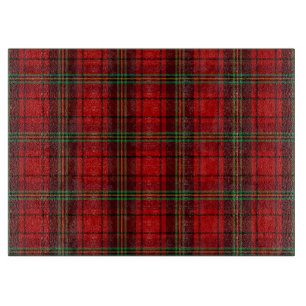 Red Black Green Cosy Plaid Schneidebrett