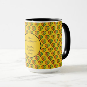 Red Black Green Floral Herzmuster Happy Kwanzaa Tasse