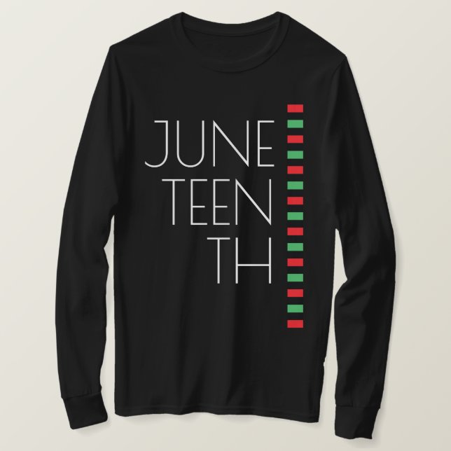 Red Black Green Juneteente Celebration Long Sleeve T-Shirt (Design vorne)