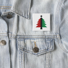 Red Black Green Kinara Kwanzaa Weihnachtsbaum Button