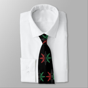 Red Black Green Snowflakes Pattern Kwanzaa Krawatte