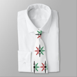 Red Black Green Snowflakes Pattern Kwanzaa Neck Ti Krawatte