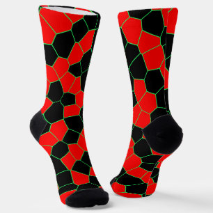 Red Black Green Socken