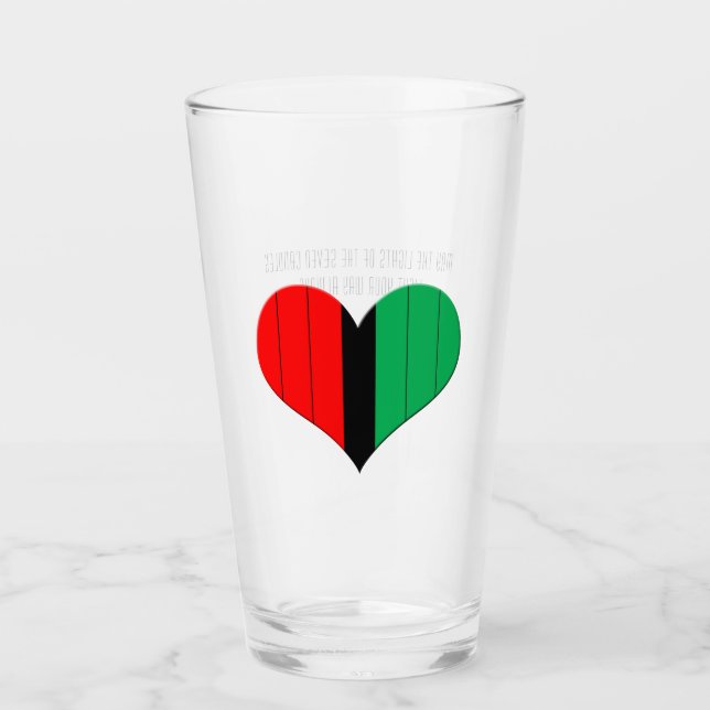 Red Black Green Striart Happy Kwanzaa Glas (Vorderseite)
