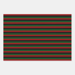 Red Black Green Stripes Pan African Happy Kwanzaa Geschenkpapier Set