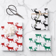 Red Black & Green Woodland Stag White