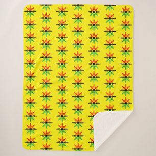 Red Black Green Yellow Snowflakes Pattern Kwanzaa Sherpadecke