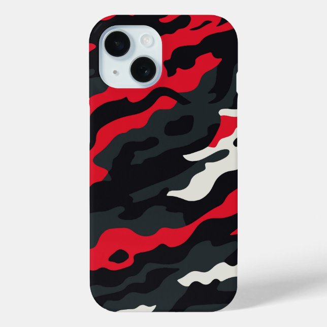 Red Black Grey White Camouflage Camouflage Pattern Case-Mate iPhone Hülle (Rückseite)