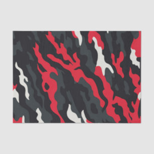 Red Black Grey White Camouflage Camouflage Pattern Seidenpapier