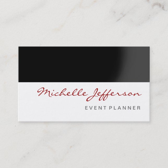 Red Black Grey White Event Planer Business Card Visitenkarte (Vorderseite)