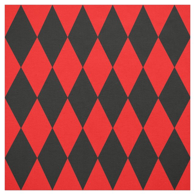 Red Black Harlequin Diamonds Checkers Design  Stoff (Muster)
