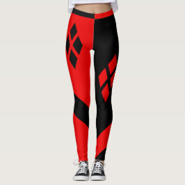 Red & Black Harlequin Leggings