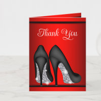 Red Black High Heel Shoe Vielen Dank Karten