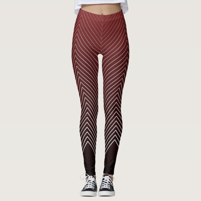 Red Black Illusion Yoga Leggings (Vorderseite)