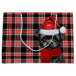 Red Black Kariert Affenpinscher Hund Lover Holiday Große Geschenktüte