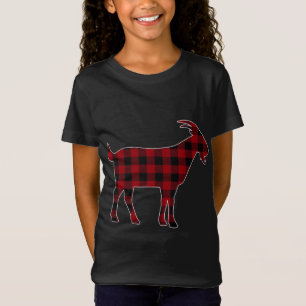Red Black Kariert Goat Lover Bauer Matching Family T-Shirt