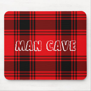 Red Black Kariert Man Cave Mouse Pad Mousepad