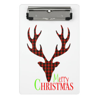 Red Black Kariert Rentier Christmas Mini Clipboard Mini Klemmbrett