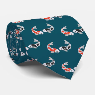 Red & Black Koi Fish Neck Tie Krawatte
