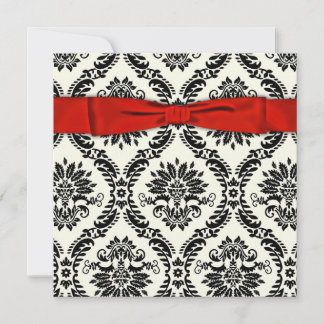 Red Black Krawatte Party Black Damask Party Einlad Einladung