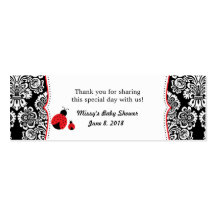 Red Black Ladybug Damask Baby Dusche Gefallen Anhä