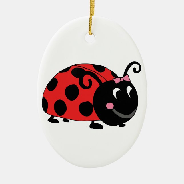 Red Black Ladybug Keramik Ornament (Vorne)