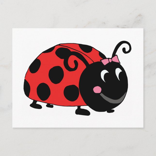 Red Black Ladybug Postkarte (Vorderseite)