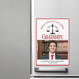 Red Black Law School Abschluss Foto Magnet Card