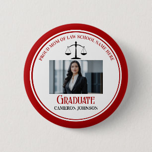 Red Black Law School Abschluss Partys Foto Button