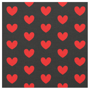 Red Black Liebe Herz Gemustert Stoff