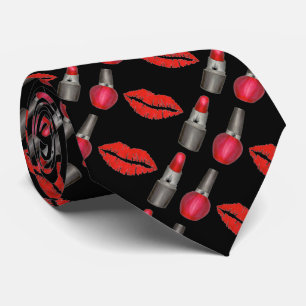 Red Black Lipstick Lips Kiss Valentinstag Krawatte