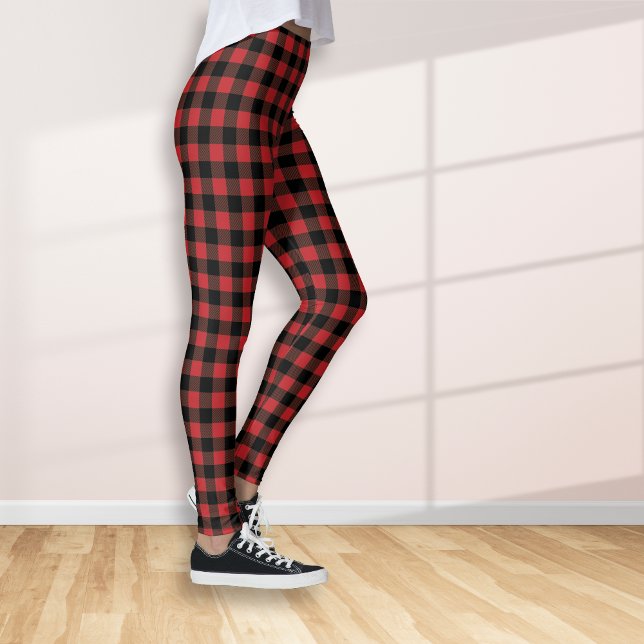 Red Black Lumberjack Buffalo Kariert Leggings (Von Creator hochgeladen)