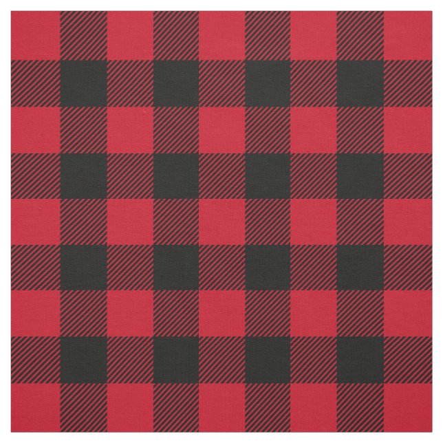 Red Black Lumberjack Buffalo Kariertes Muster Fabr Stoff (Muster)