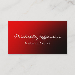Red Black Makeup Artist Script Business Card Visitenkarte