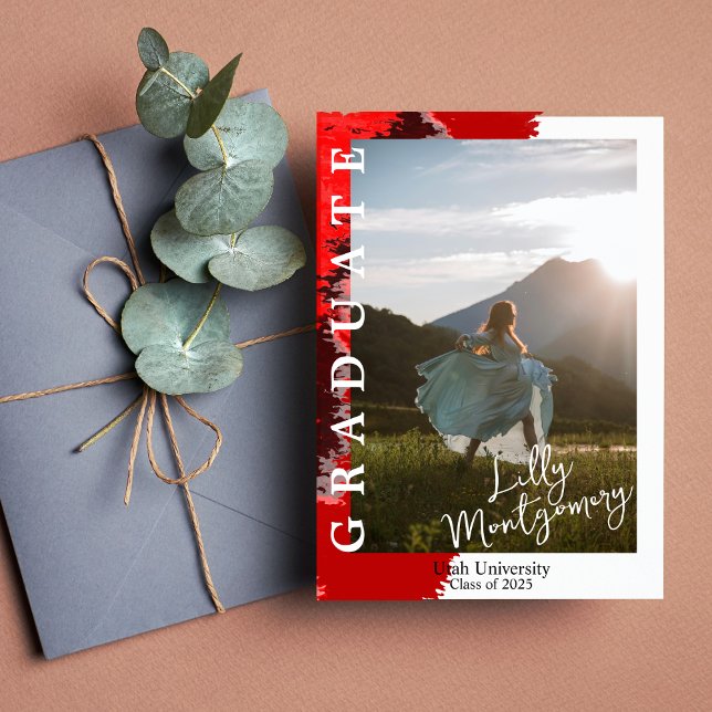 Red Black Marble Foto Abschluss Ankündigung (Von Creator hochgeladen)