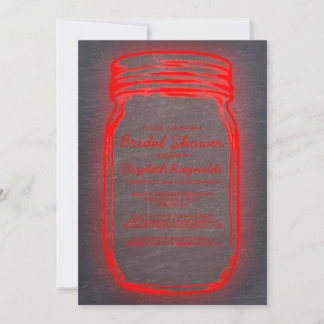 Red & Black Mason Jar Bridal Dusche Einladungen