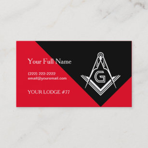Red & Black Masonic Business Cards   Freimaurer Visitenkarte