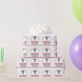 Red Black Medical School Custom Abschluss Geschenkpapier